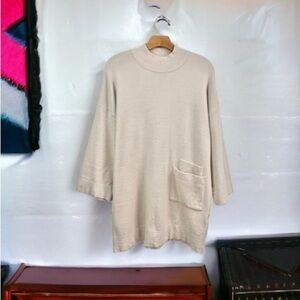 Stable Nude Blush Pink Mock Neck Tunic Sweater Size OS